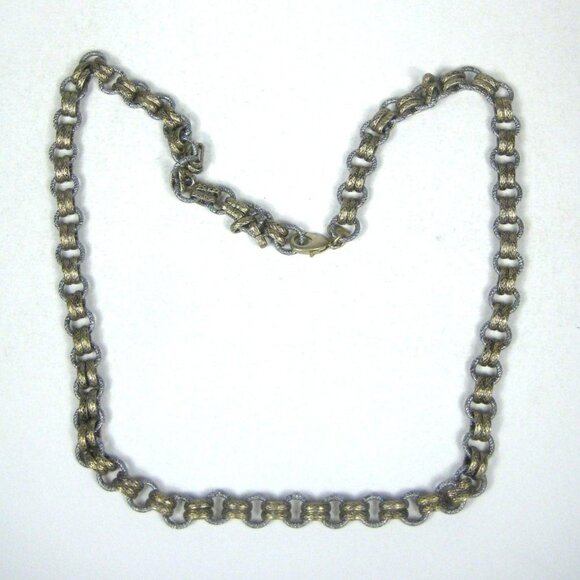 Kiam Family Goldtone Silvertone Chain Necklace 35 inch Unisex Heavy - Picture 9 of 9